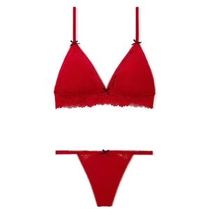 Victoria's Secret Red Lace Panty Set